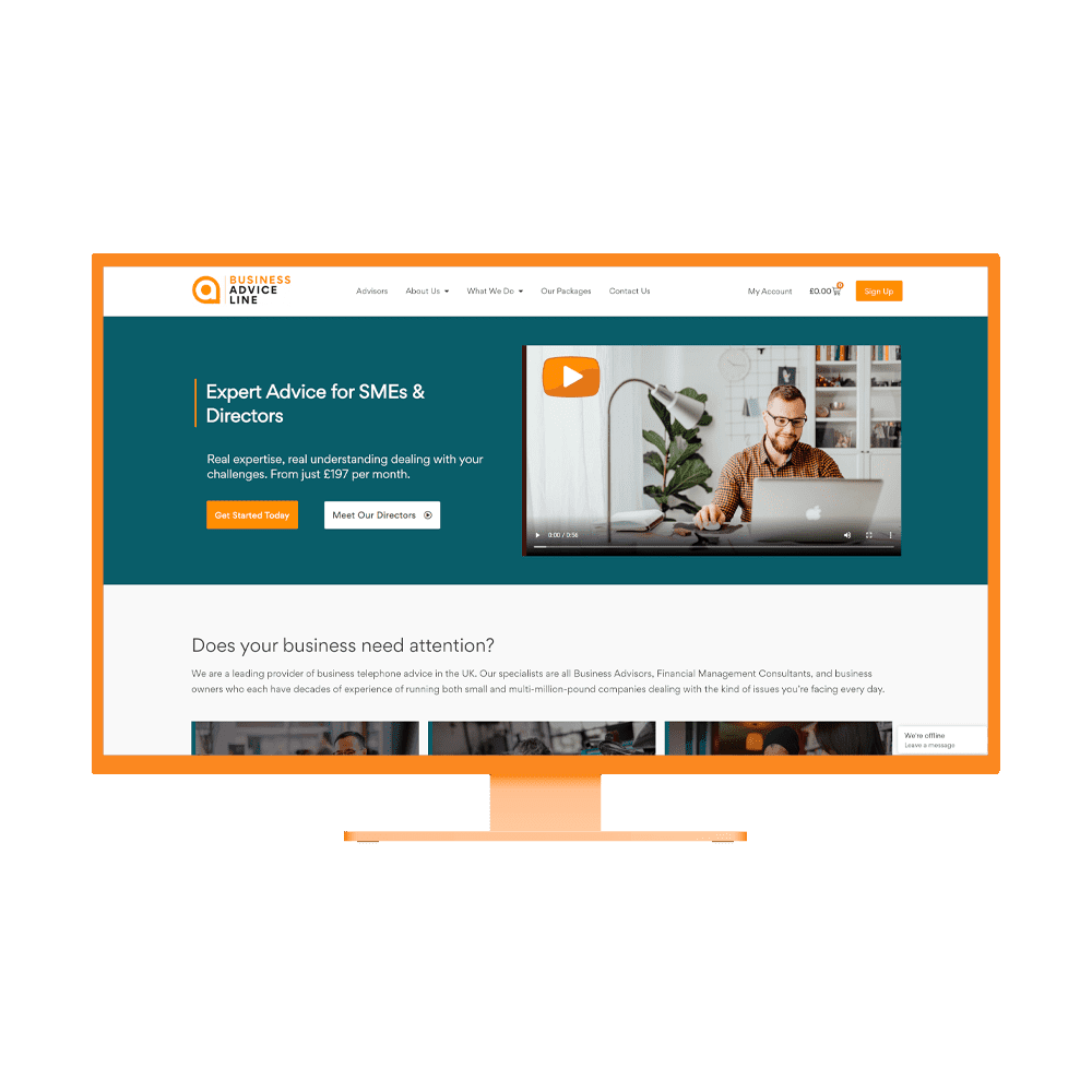 Business Advice Line Desktop Visual