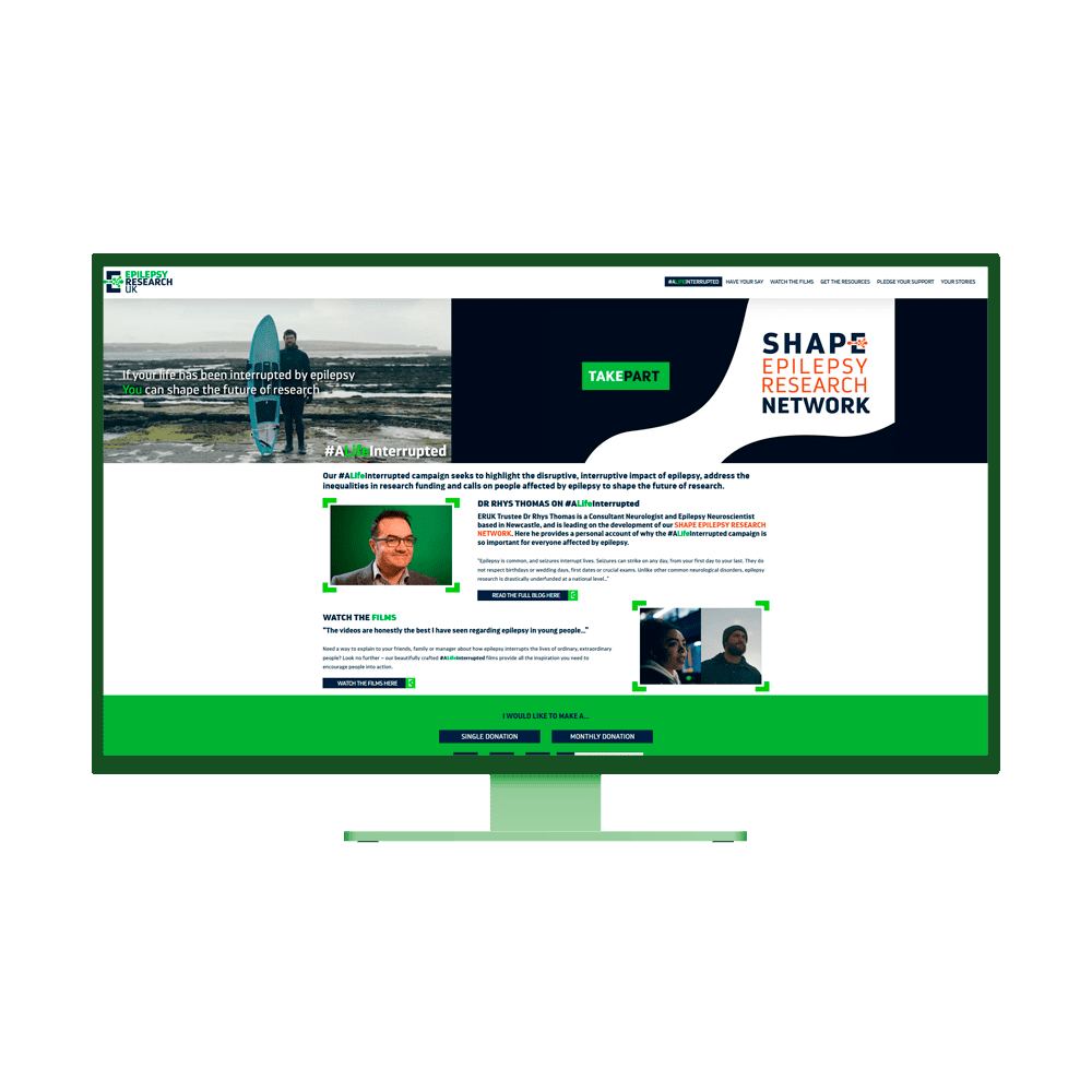 Epilepsy Research Web Design Visuals